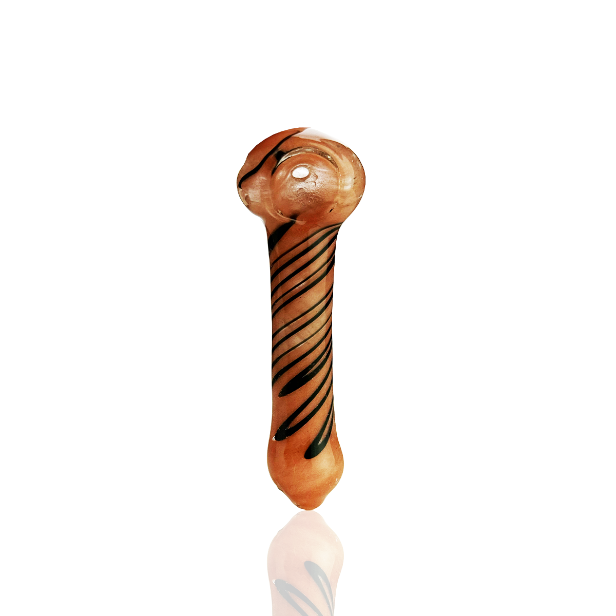 3" Frit Glass Hand Pipe Spoon Spiral Design