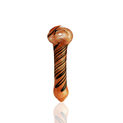 3" Frit Glass Hand Pipe Spoon Spiral Design