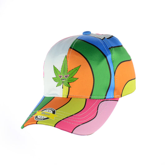 Weed Leaf Rainbow Color Baseball Snapback Hat