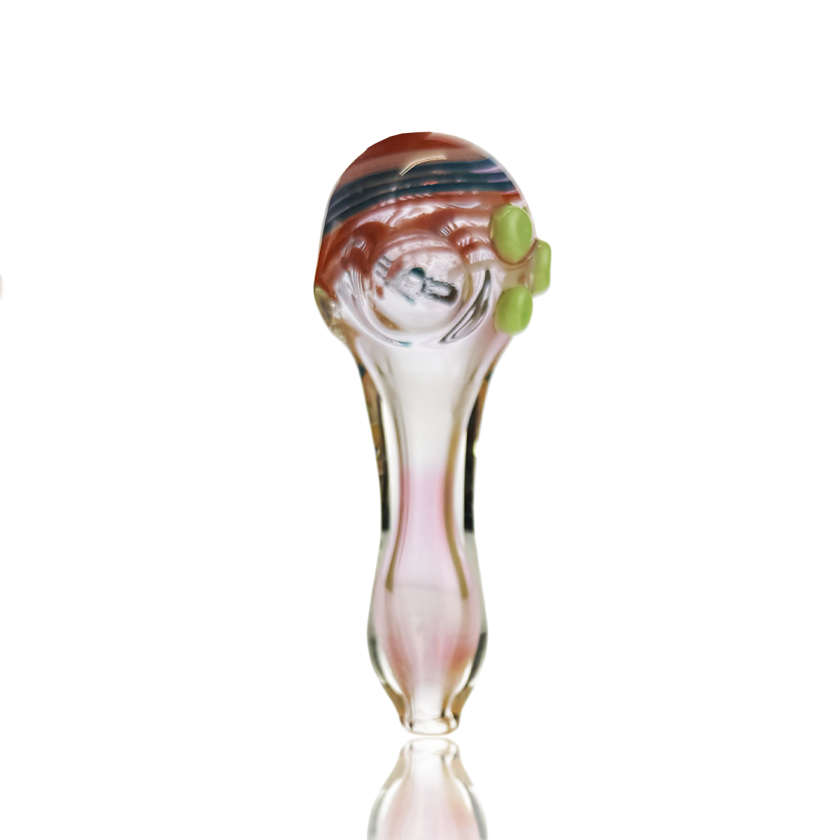4.5" Hand Pipe Gold Fume Glass with Spiral Color