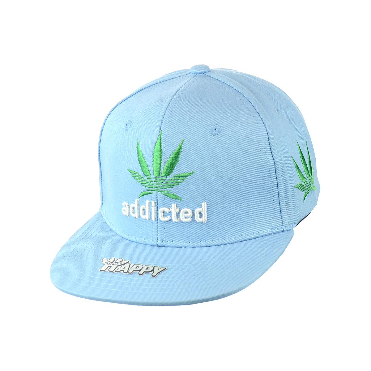 Addicted Leaf Embroidered Snapback Hat 100% Cotton