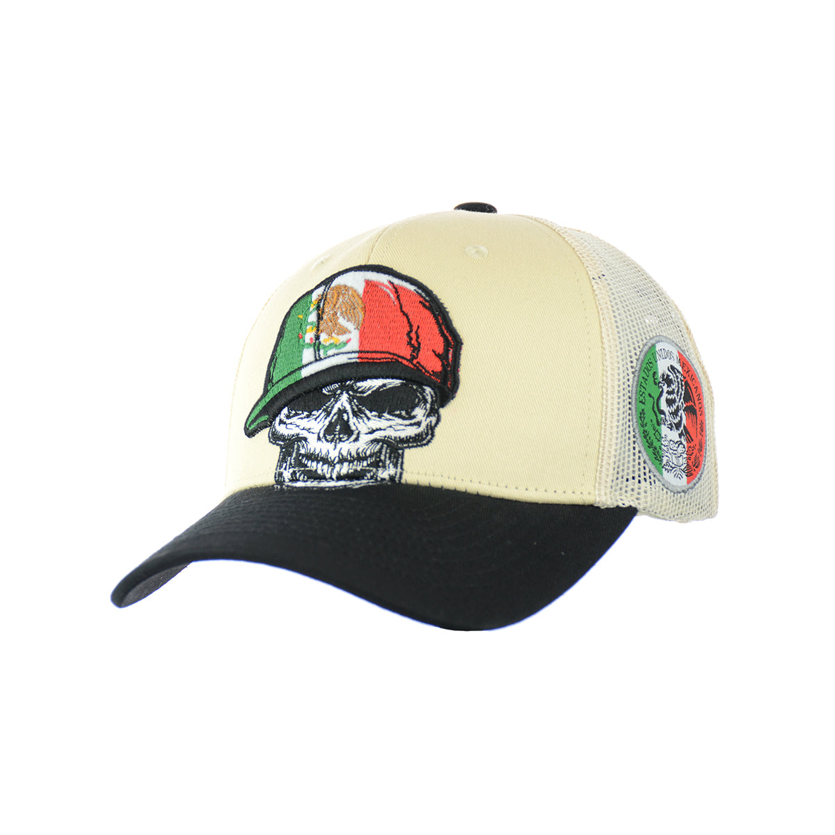 Skull Mexican Flat Hat Embroidered Snapback