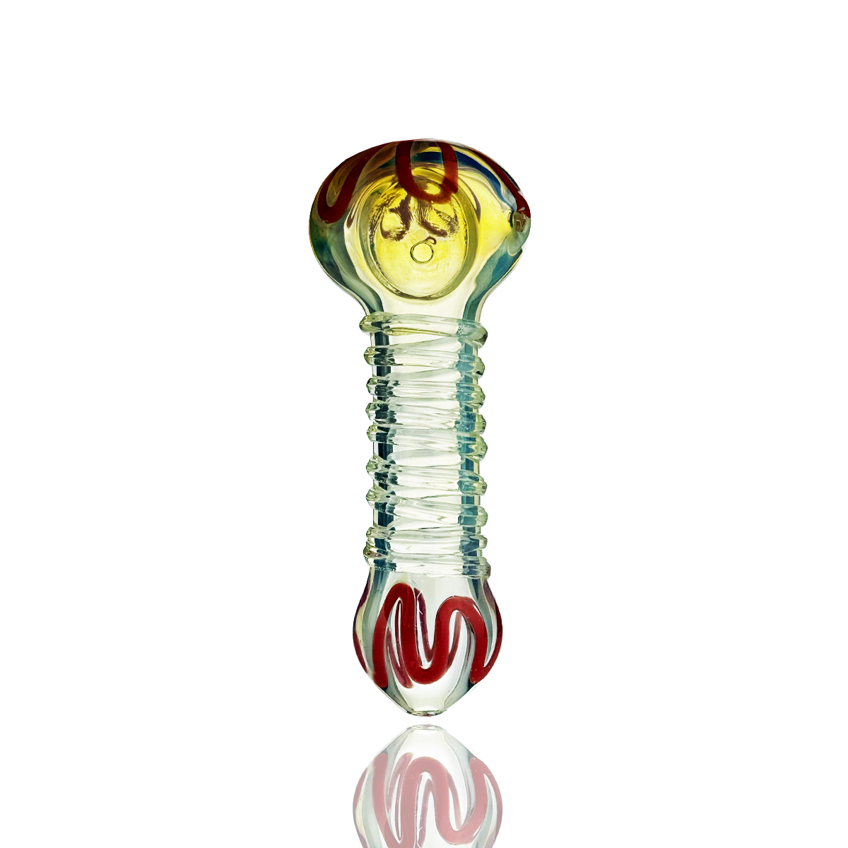 4.5" Silver Fume Glass with Spiral Glass Design