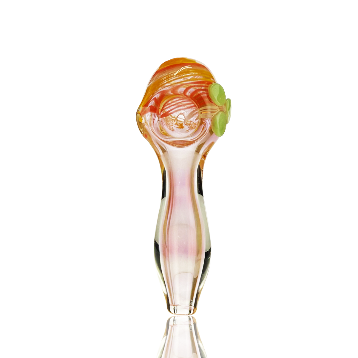 4.5" Hand Pipe Gold Fume Glass with Spiral Color