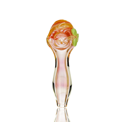 4.5" Hand Pipe Gold Fume Glass with Spiral Color