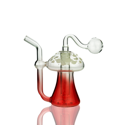 6" Mushroom Oil Burner Glow In The Dark with 14mm Oil Male Bowl
