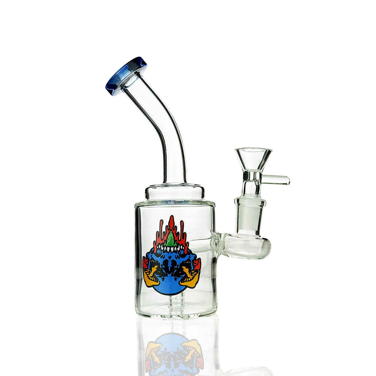 6" Water Pipe with Sticker with 14mm Male Bowl