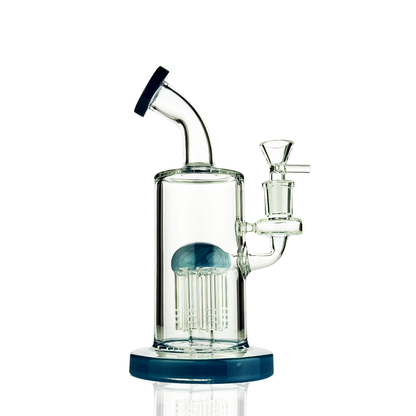 8" Tree Percolator Water Pipe | Rod Color Glass | 14mm Male Bowl