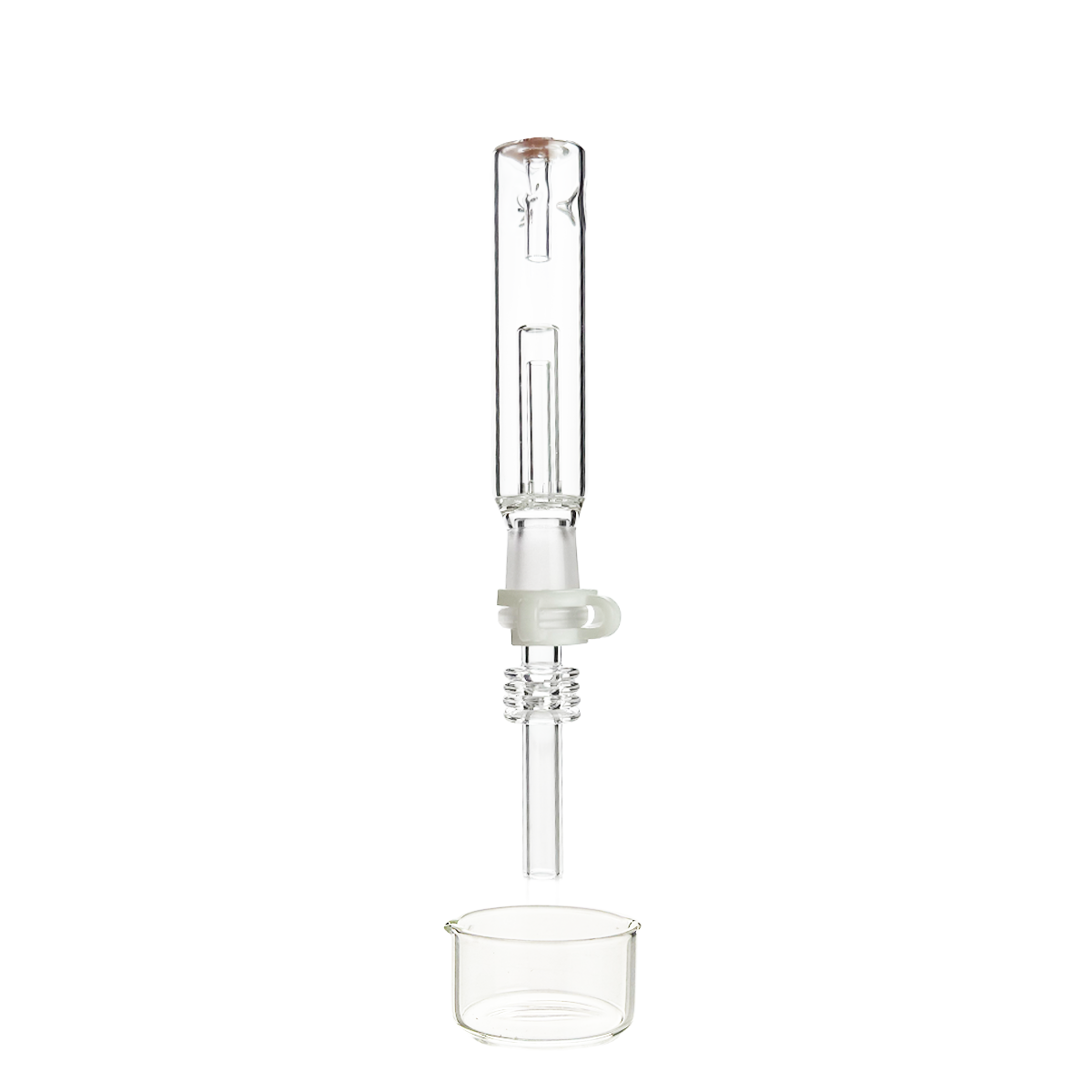 6" Glass Nectar Collector Straw with Quartz Nail and Jar
