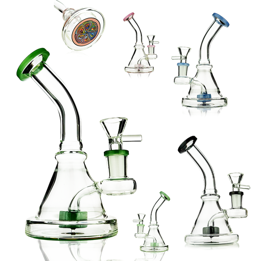 6" Conical Water Pipe Bong with 14mm Male Bowl with Sticker