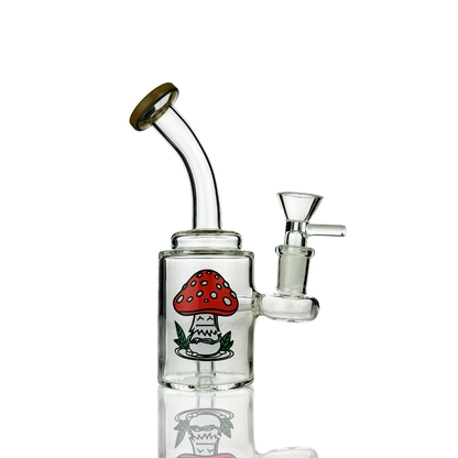 6" Water Pipe with Sticker with 14mm Male Bowl