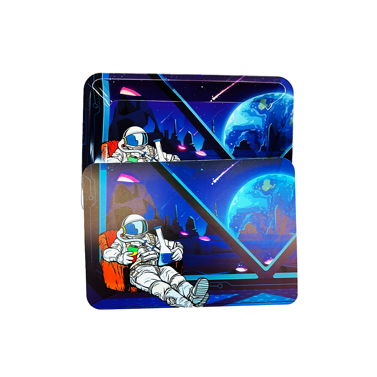 Astronaut Magnetic Lid Rolling Tray Small - Size 7in x 5in