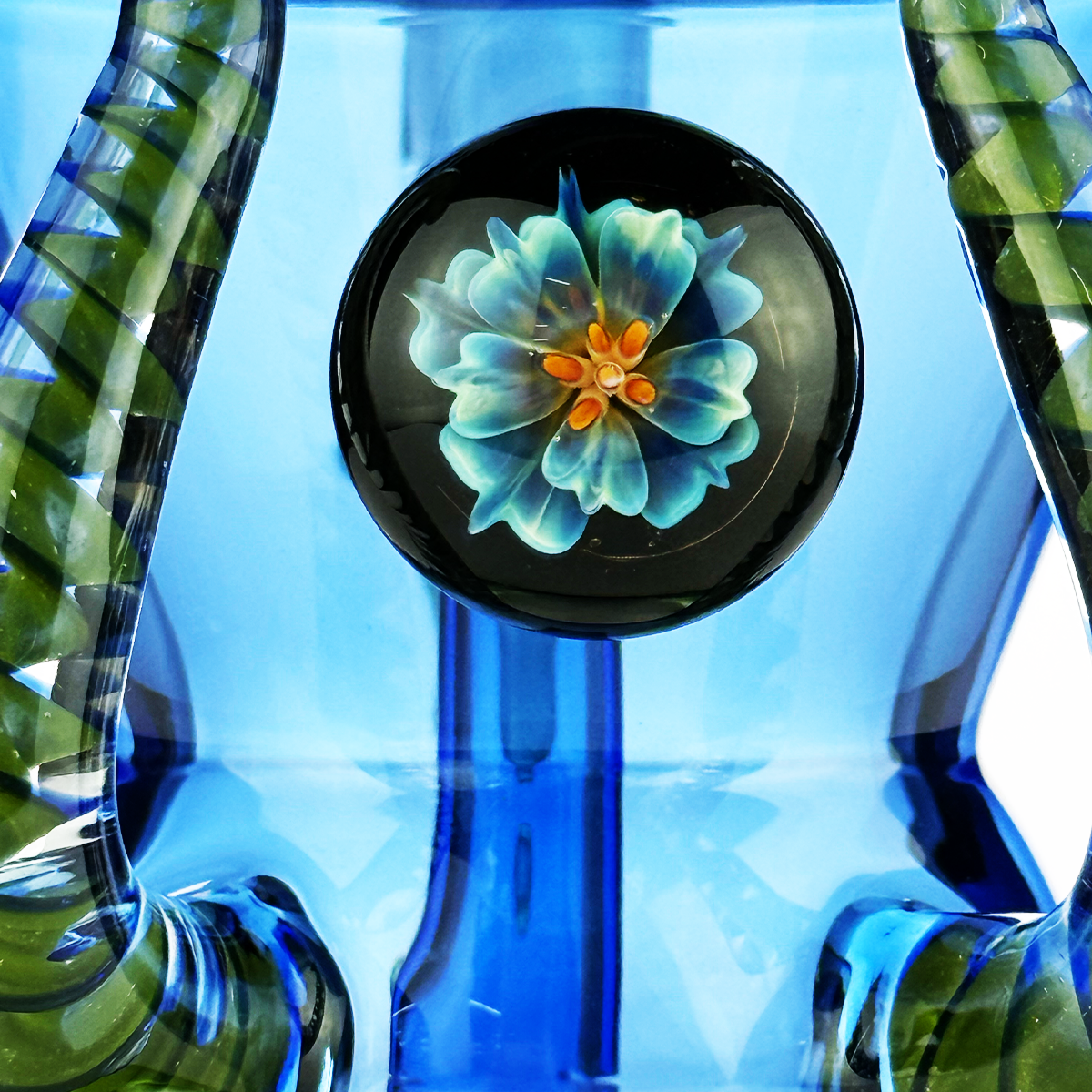 10" Double Horn Water Pipe | Locket Design | 14mm Male Bowl