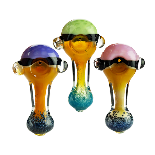 4.5" Slime Head Honeycomb Design and Gold Fume Glass