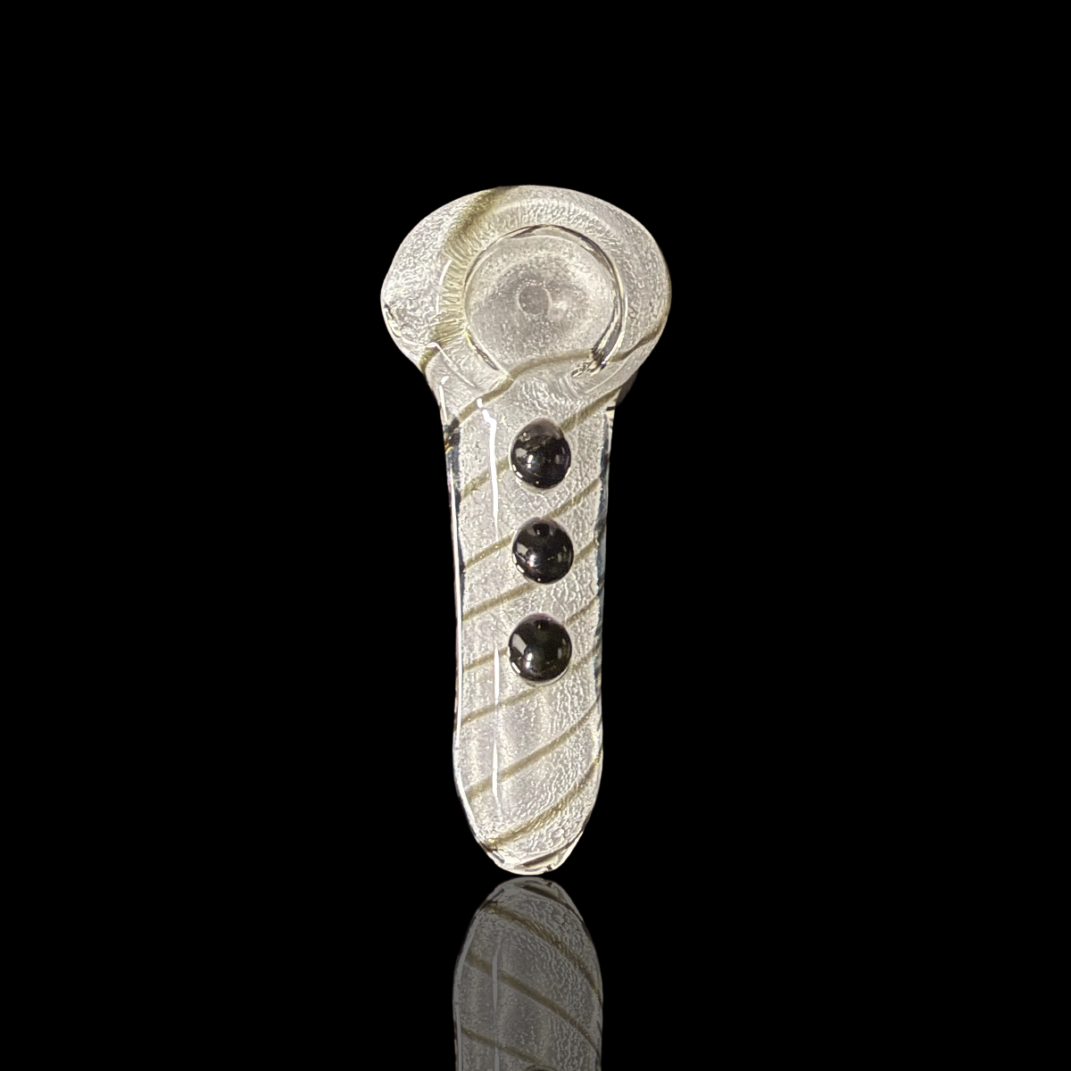 3.5" White Frit Hand Pipe with Buttons