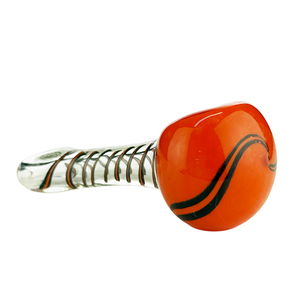 4.5" Hand Pipe Spoon with Frit Head and Swirl Art