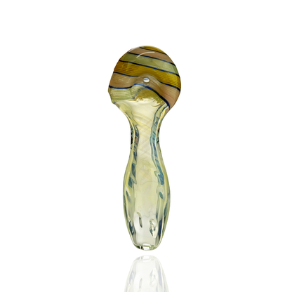 4.5" Hand Pipe Silver Fume Spiral Color Head