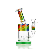 6" WigWag bong with round shower and 14mm Male with 5mm Glass