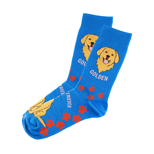 Golden Retriever Socks Unisex Unique Fun Design   Fits All, 70% Cotton, 25% Spandex, 5% Elastic