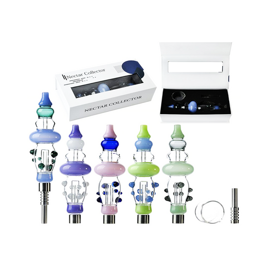 9" Nectar Collector with Slime Color Tube and Screw On Titanium Nail