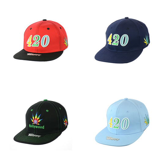 420 Leaf Embroidered Snapback Hat 100% Cotton