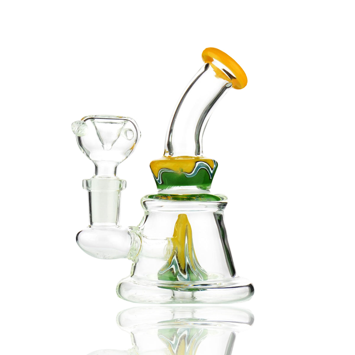 5" Mini Bong with Reversal Glass Shower and 14mm Male Bowl
