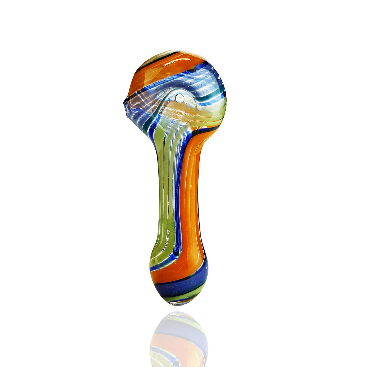 4" Color Twister Glass Spoon Hand Pipe