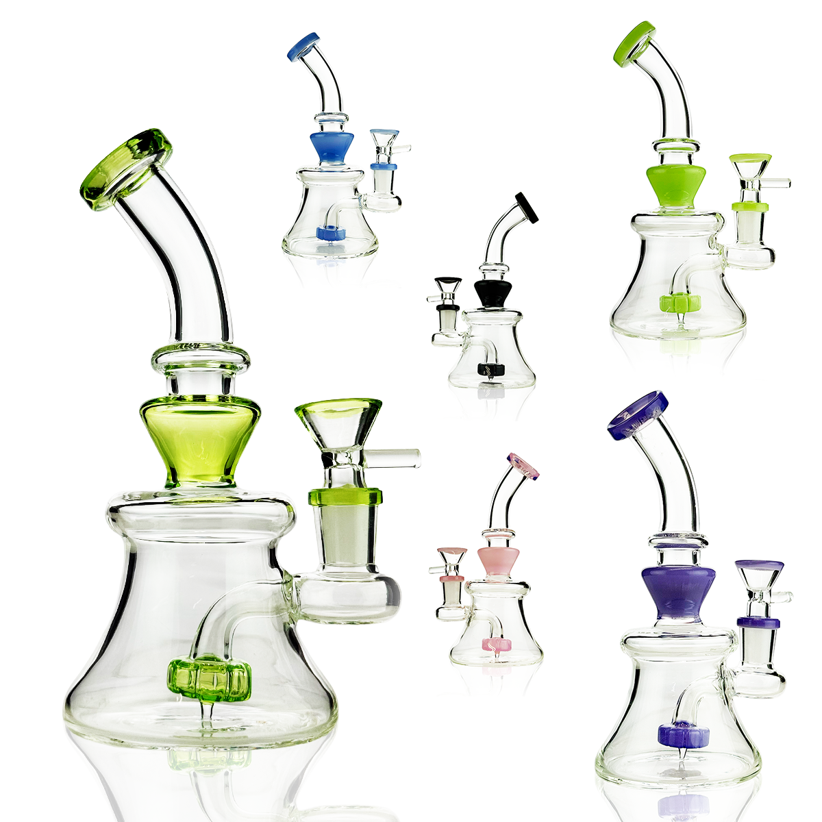8" Water Pipe Slime with 14mm Male Bowl