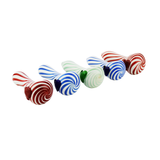 4.5" Hand Pipe Spoon Candy Cane Design White Tube