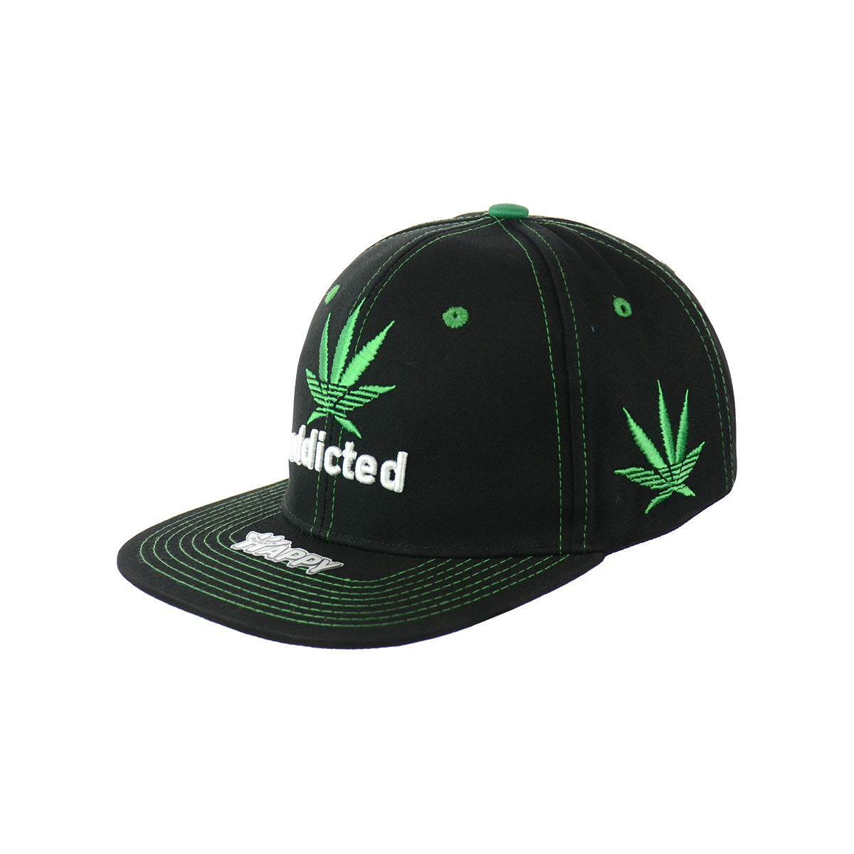Addicted Leaf Embroidered Snapback Hat 100% Cotton