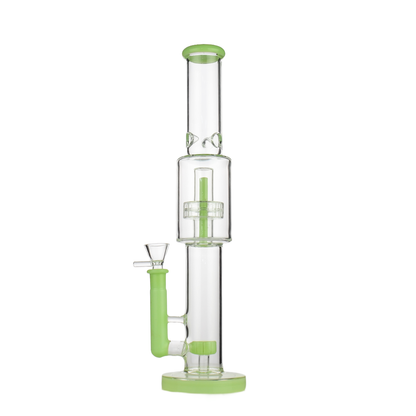 14" Dual Perc Water Pipe with 14mm Bowl