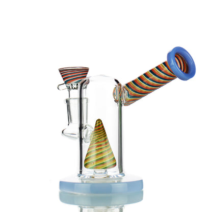 7" Water Pipe with Side Car and Reversal Glass Art 14mm Male Bowl