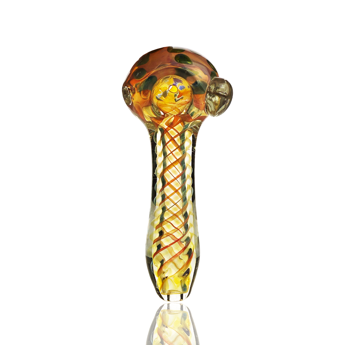 4.5" Hand Pipe Gold Fume with Spiral Art