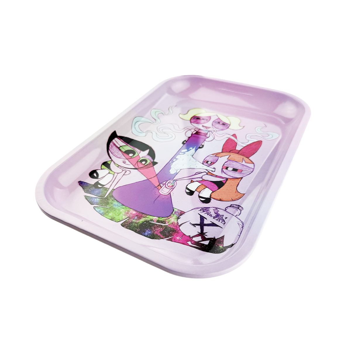 Medium Metal Rolling Tray – Power Girls Design | 7.5" x 11.7"