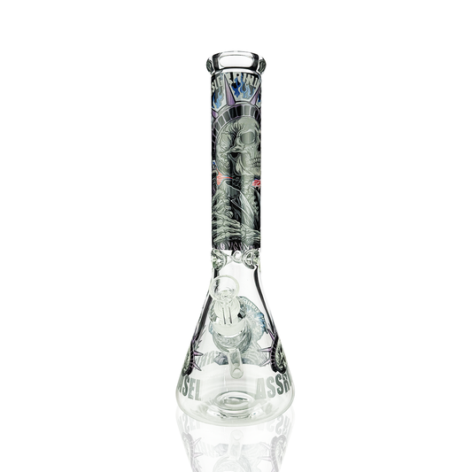 14" Beaker Liberty Glass with 14mm Male Bowl