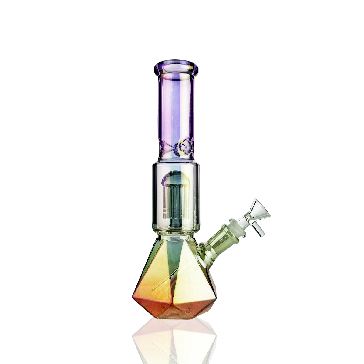 10" Diamond Beaker with Percolator with 14mm Male Bowl