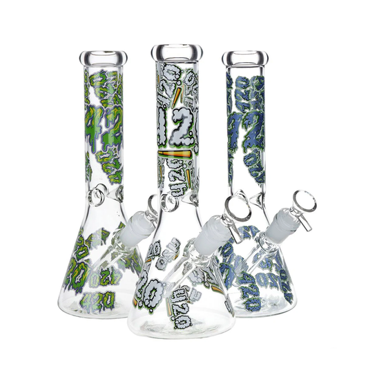 10" 420 Glow In Dark Beaker with 14mm Male Bowl