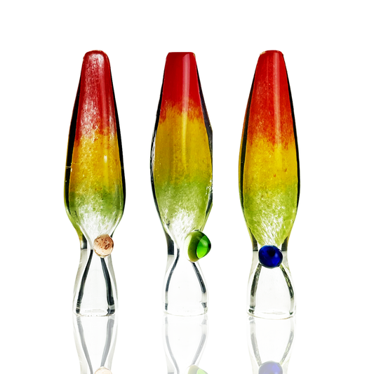 4" Rasta Chillum One Hitter Frit Glass