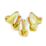 3.5" Silver Fume Glass Hand Pipe with Twisting Art and Rasta Lines