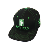 POT HEAD Leaf Embroidered Snapback Hat 100% Cotton