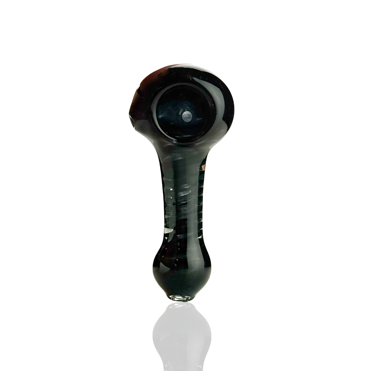 3.5" Hand Pipe Spoon with Spiral Design Glass Frit