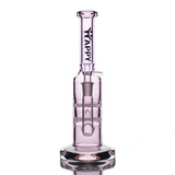 10" HAPPY FUMES GLASS Pink Straight Shooter with Double Honeycomb Perc and 14mm Male Bowl