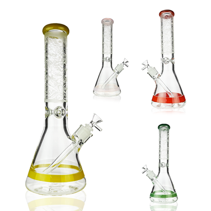 14-Inch Sanded Glass Art Beaker with 14mm Male Bowl