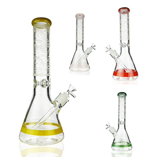 14-Inch Sanded Glass Art Beaker with 14mm Male Bowl