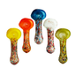3.5" Hand Pipe Spoon Candy Cane Frit
