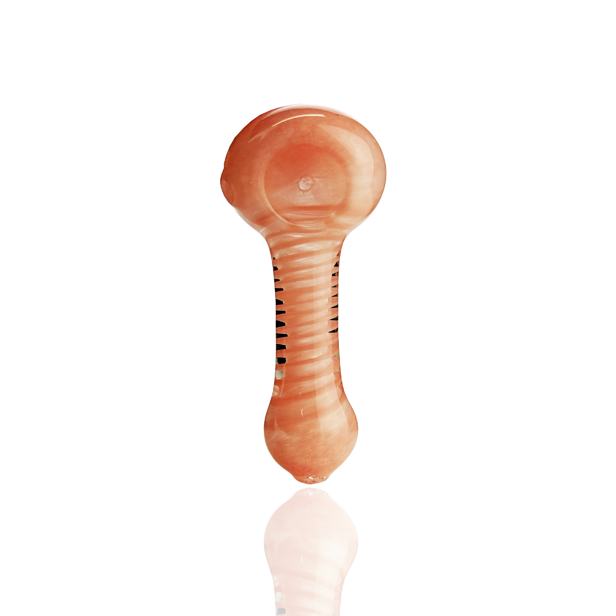 3.5" Hand Pipe Spoon with Spiral Design Glass Frit