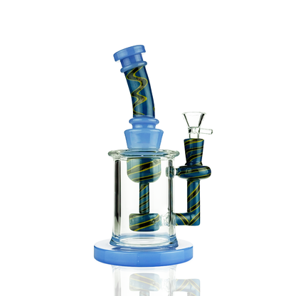8" Wigwag Water Pipe | Reversal Glass | 14mm Male Bowl