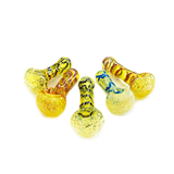 3.5" Hand Pipe Spoon Sliver Fume Glass Clear Frit Glass Head Design