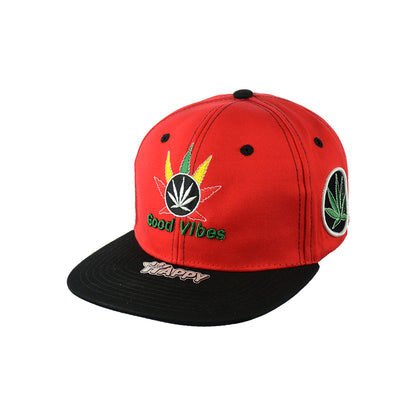 Good Vibes Hat Embroidered Snapback - 100% Cotton