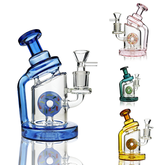 6" Donut Shower Water Pipe with 14mm Male Bowl